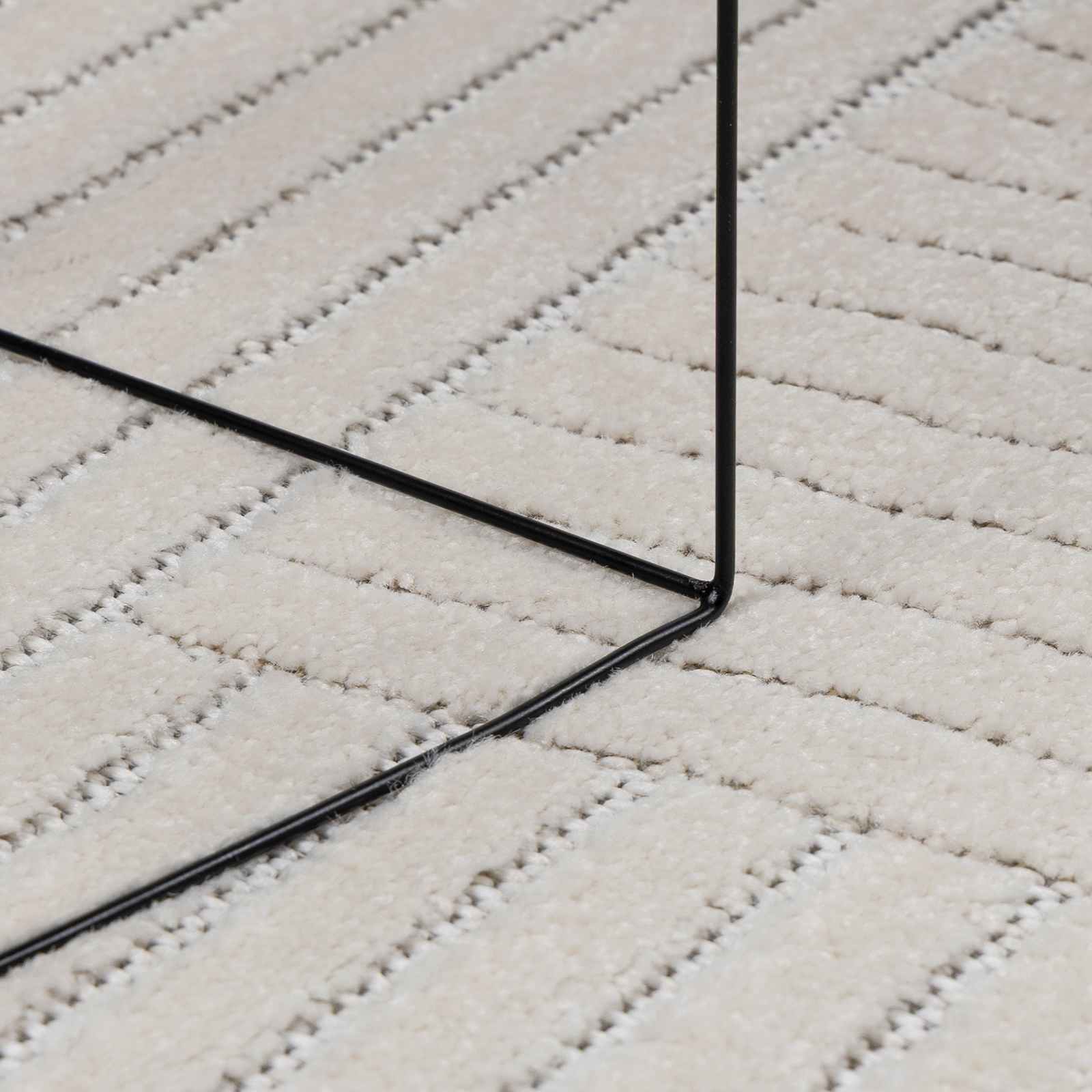 Områdetæpper Firkantet Palmeras Creme 120 X 120 Cm Polyester - Billede 5