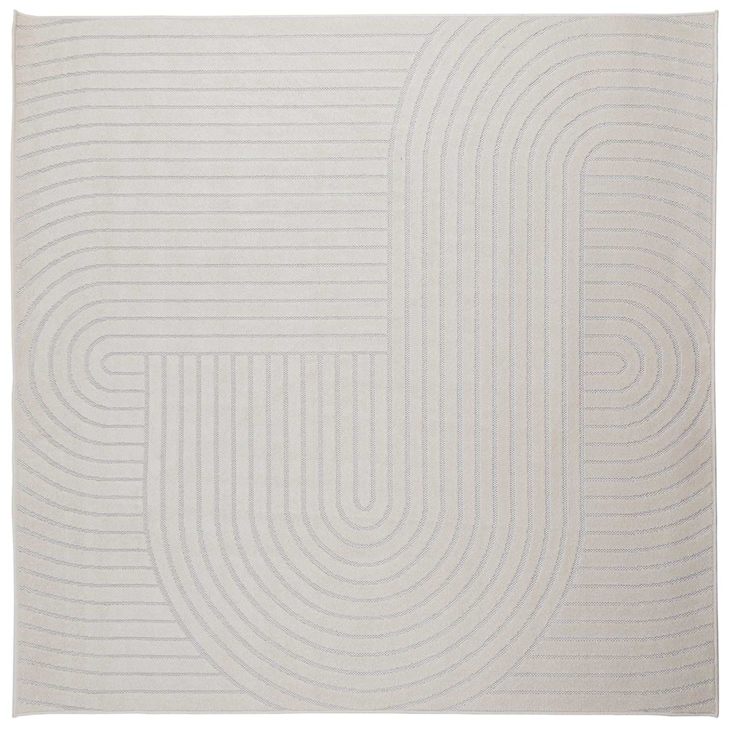 Områdetæpper Firkantet Palmeras Creme 120 X 120 Cm Polyester - Billede 2