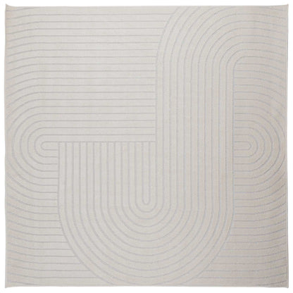 Områdetæpper Firkantet Palmeras Creme 120 X 120 Cm Polyester - Billede 2
