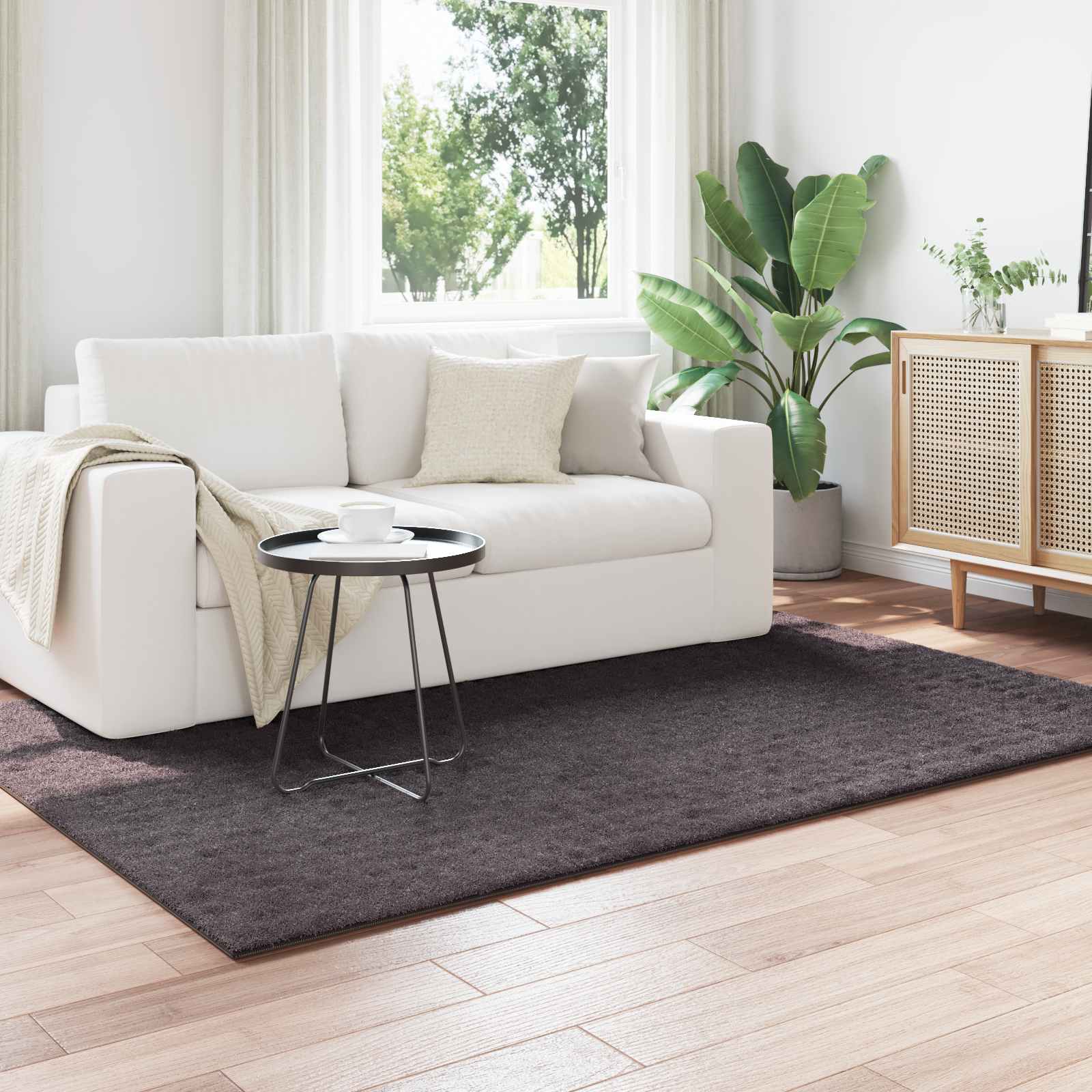 Områdetæpper Rektangulær Sirolo Antracit 200 X 140 Cm Polyester - Hovedbillede
