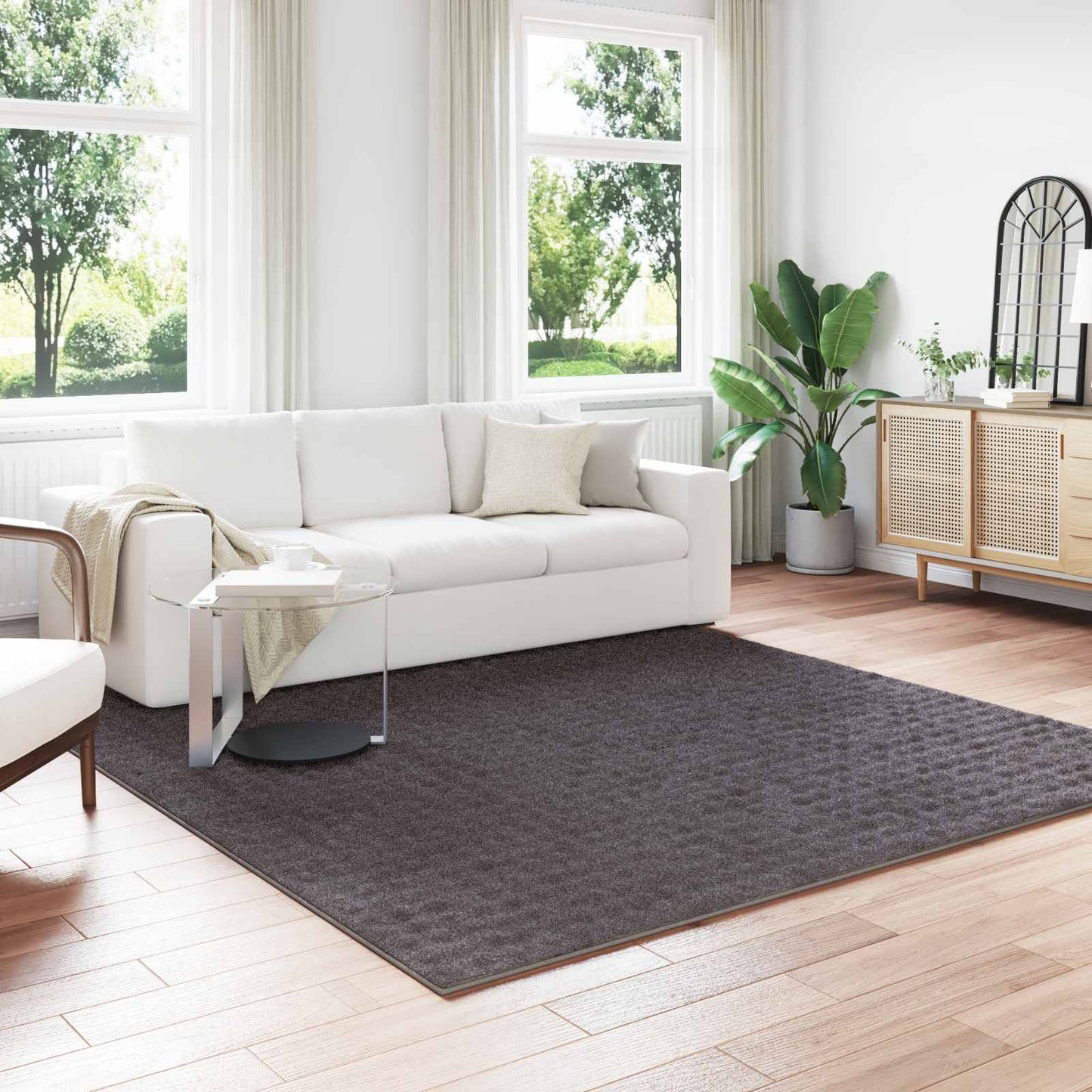 Områdetæpper Firkantet Sirolo Antracit 240 X 240 Cm Polyester - Hovedbillede