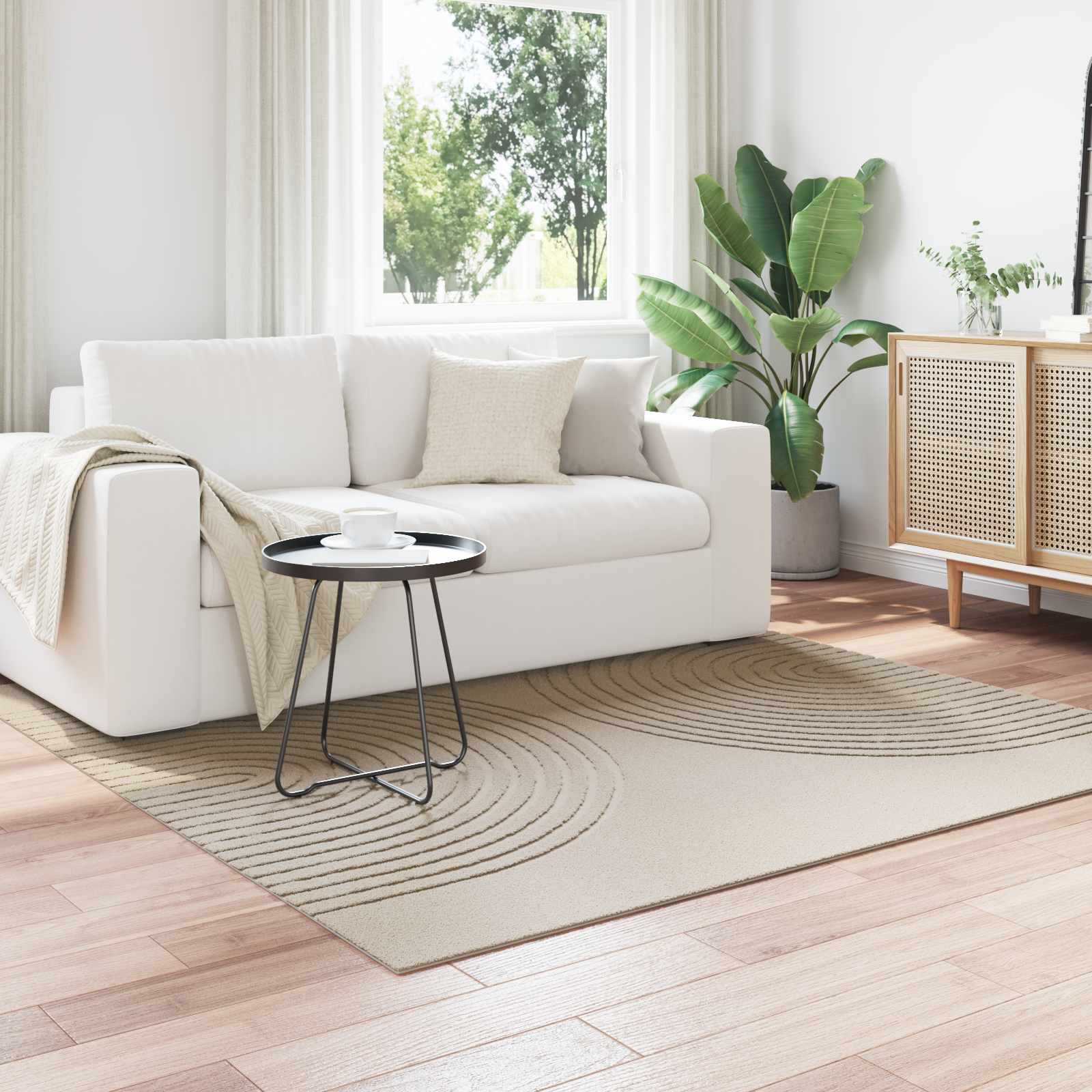 Indendørs Tæppe Galati Beige Polyester - Hovedbillede