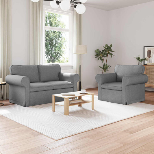Sofa Sæt 2 Dele 155 X 82 X 80 Cm Stof - Hovedbillede
