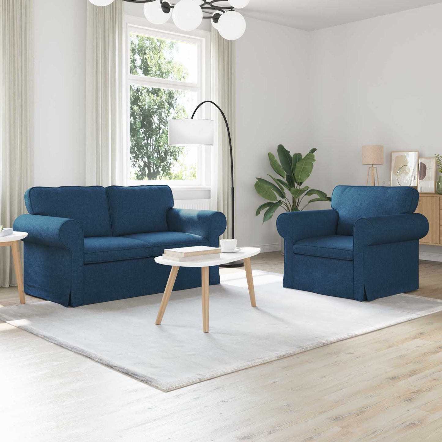 Sofa Sæt 2 Dele 155 X 82 X 80 Cm Stof