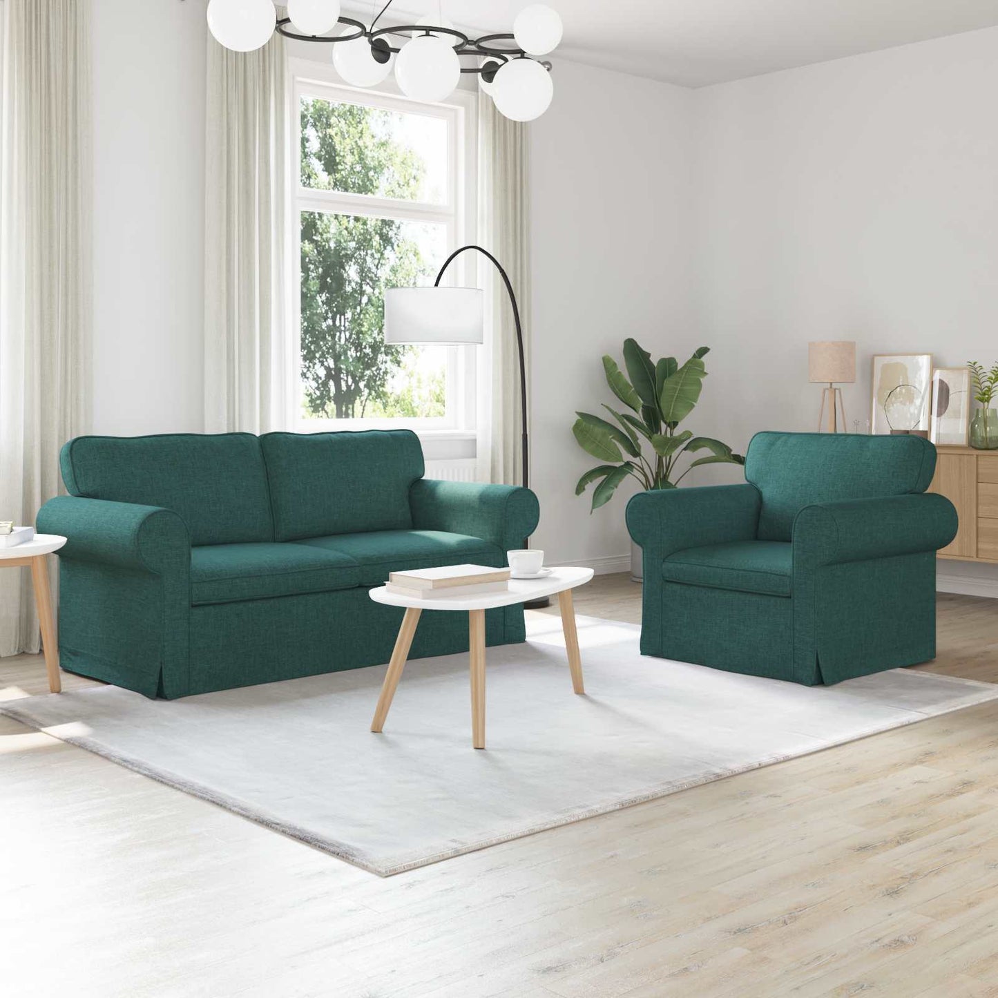 Sofa Sæt 2 Dele 155 X 82 X 80 Cm Stof