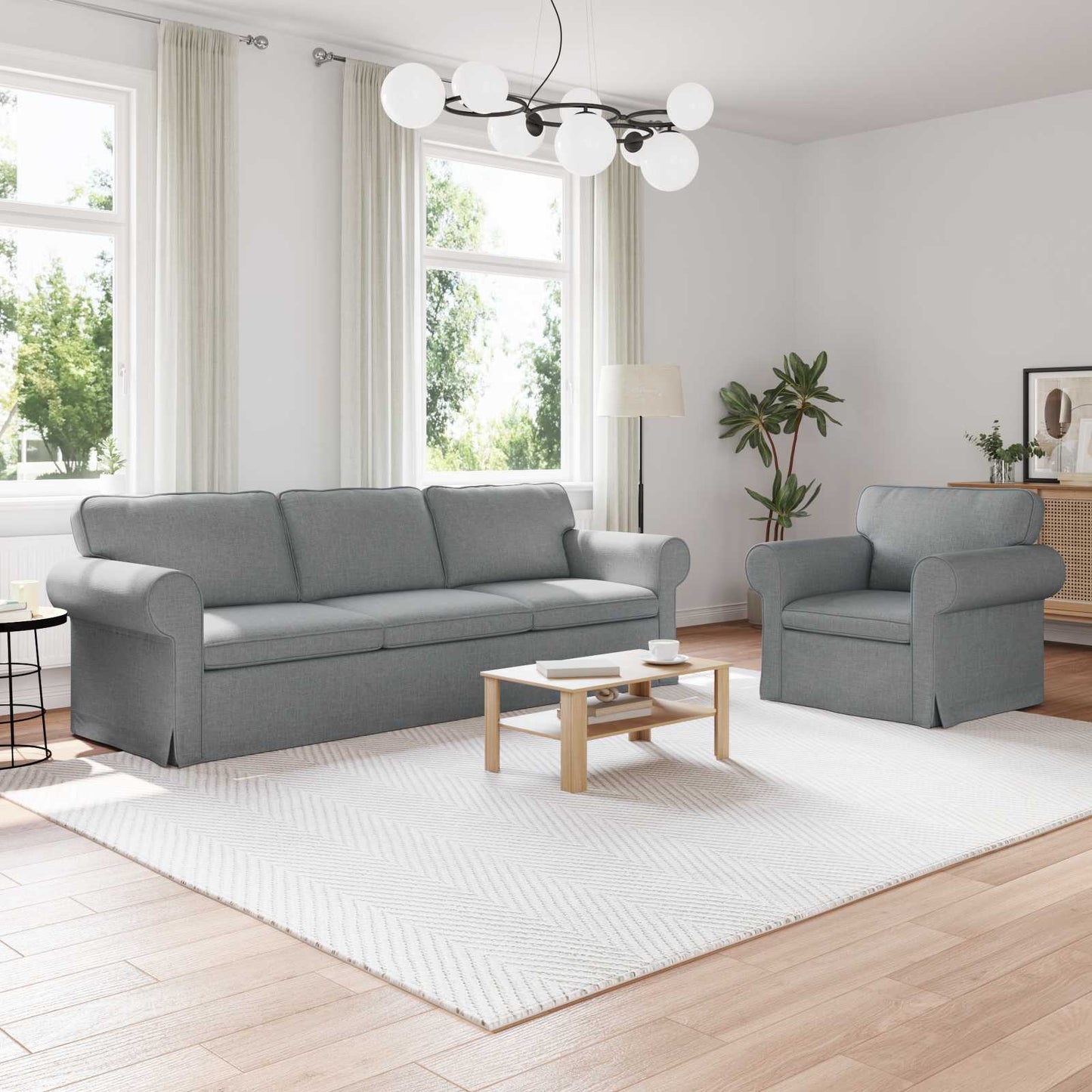 Sofa Sæt 2 Dele 155 X 82 X 80 Cm Stof