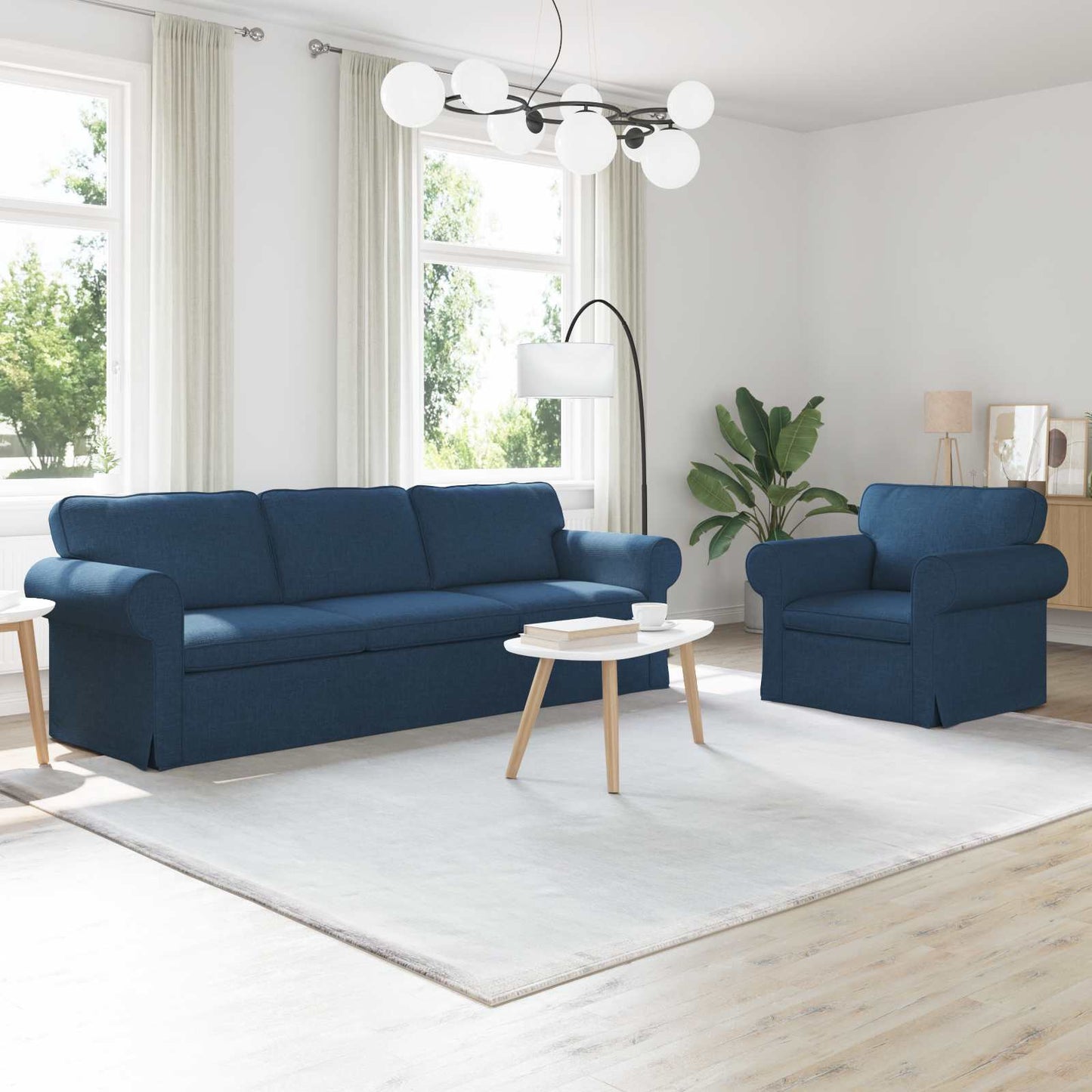 Sofa Sæt 2 Dele 155 X 82 X 80 Cm Stof