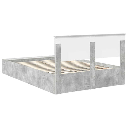 Sengestel Med Hylde Beton Konstrueret Træ - Billede 9