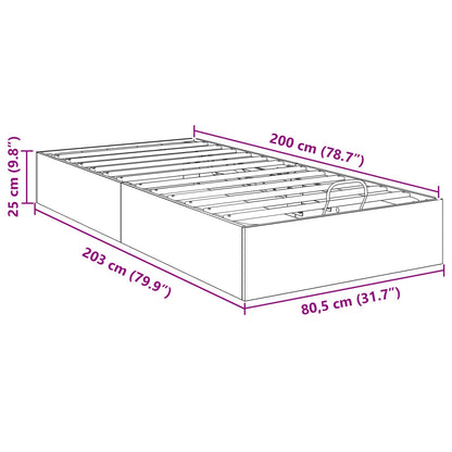 Ottoman Sengestel Sonoma Eg 203 X 80,5 X 25 Cm Konstrueret Træ - Billede 12