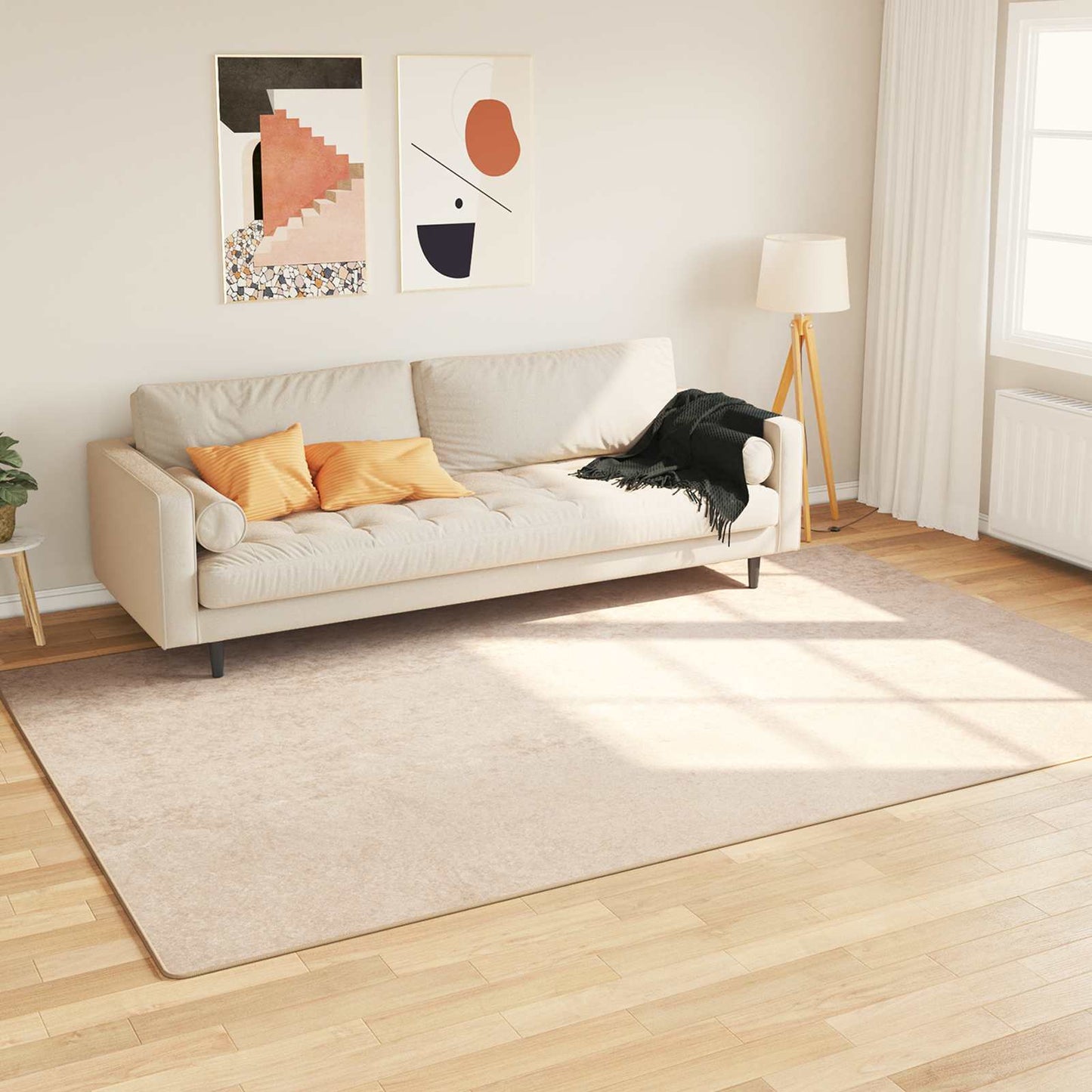 Tæppe Runner Marsa Creme 190 X 300 Cm Polyester Og Pvc - Hovedbillede