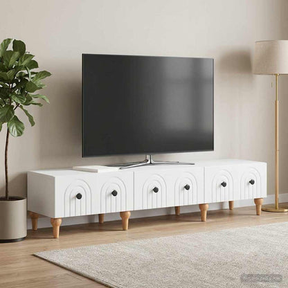 Tv-skab Med Skuffe 147 X 34,5 X 30 Cm Konstrueret Træ - Hovedbillede