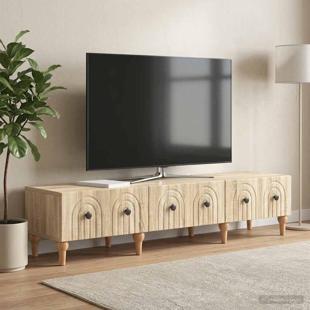 Tv-skab Med Skuffe 147 X 34,5 X 30 Cm Konstrueret Træ - Variant 894247