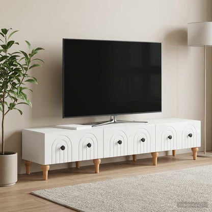 Tv-skab Med Skuffe 147 X 34,5 X 30 Cm Konstrueret Træ - Variant 894249