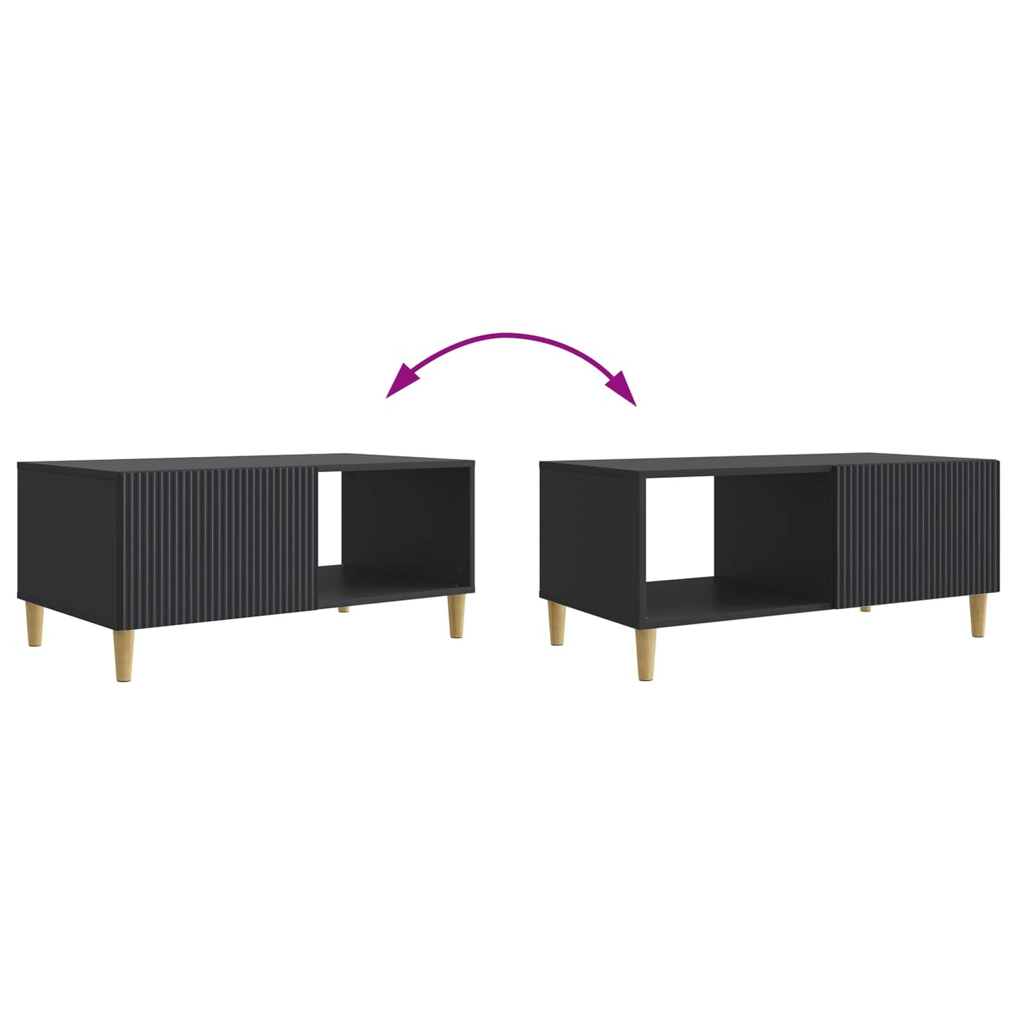 Sofabord 90 X 50 X 40 Cm Konstrueret Træ - Billede 9