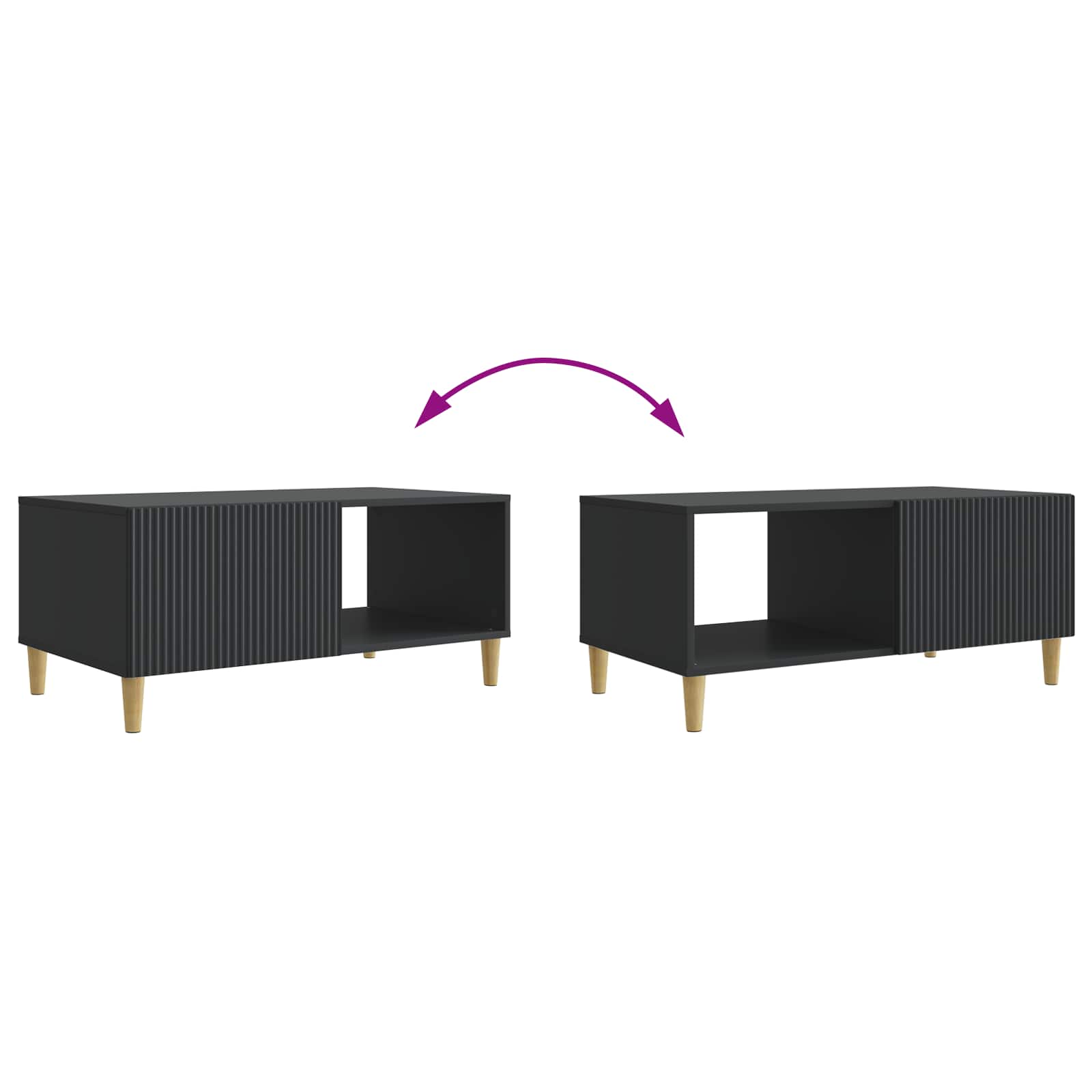 Sofabord 90 X 50 X 40 Cm Konstrueret Træ - Billede 9