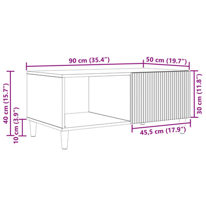 Sofabord 90 X 50 X 40 Cm Konstrueret Træ - Billede 10