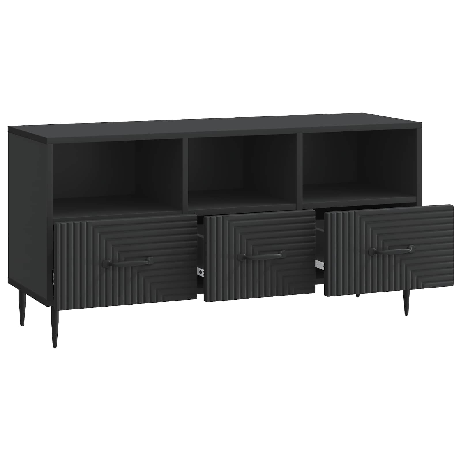Tv-skab Med Skuffe 102 X 34,5 X 50 Cm Konstrueret Træ - Billede 3