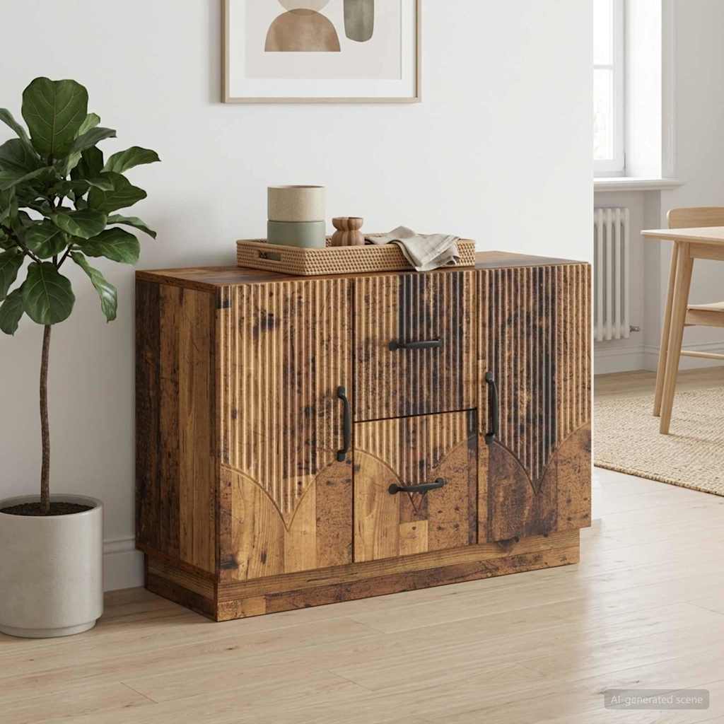 Sideboard Med Skuffe 89 X 34,5 X 57 Cm Konstrueret Træ - Variant 895353