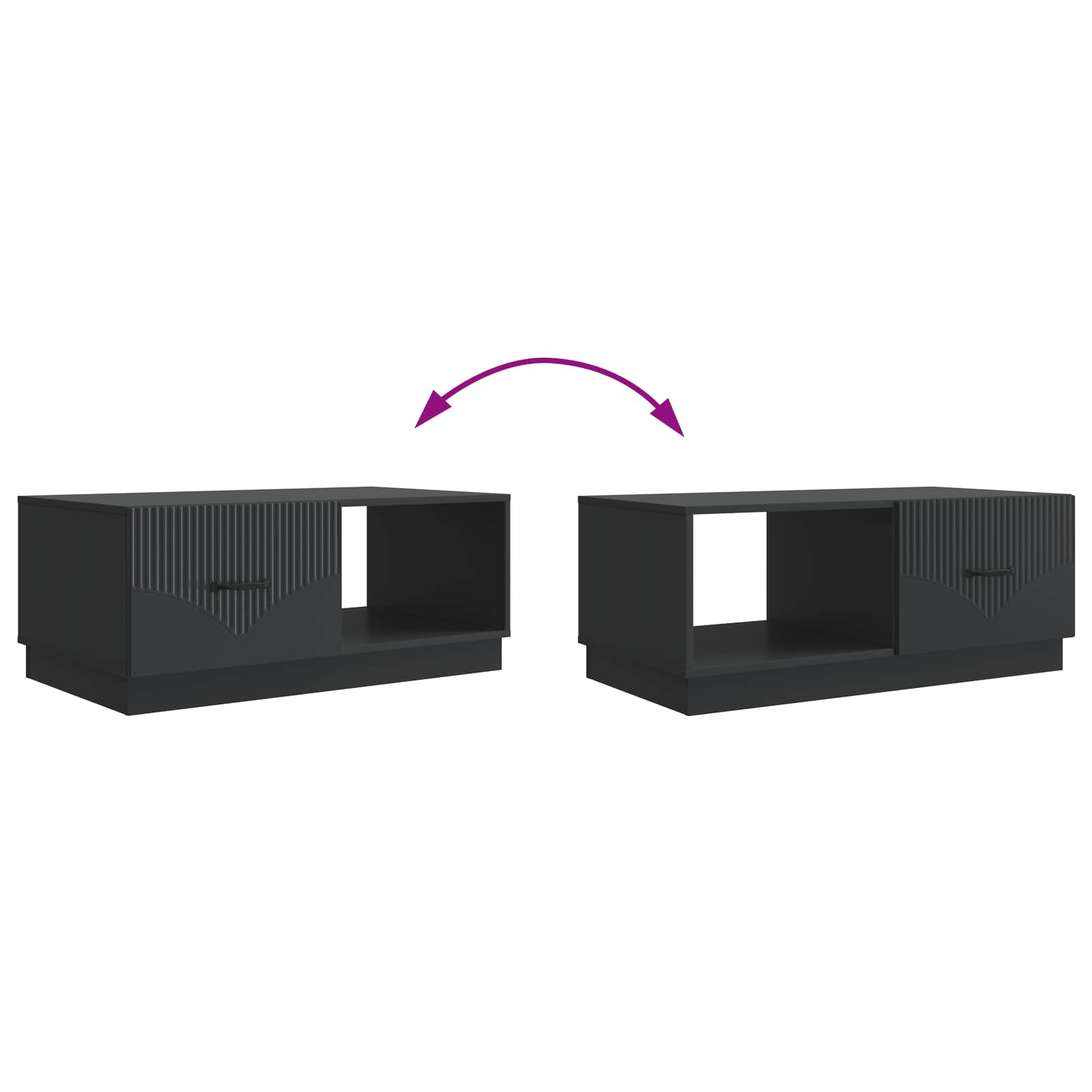 Sofabord 90 X 50 X 37 Cm Konstrueret Træ - Billede 10