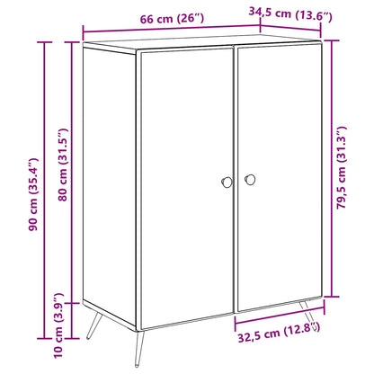 Sideboard 66 X 34,5 X 90 Cm Konstrueret Træ - Billede 10