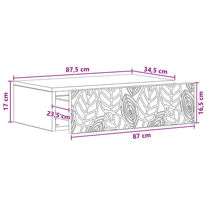 Væghængt Sideskab 87,5 X 34,5 X 17 Cm Konstrueret Træ - Billede 9