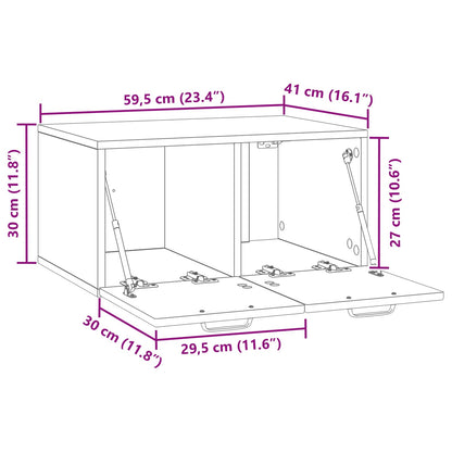 Væghængt Tv-skab 59,5 X 41 X 30 Cm Konstrueret Træ - Billede 8