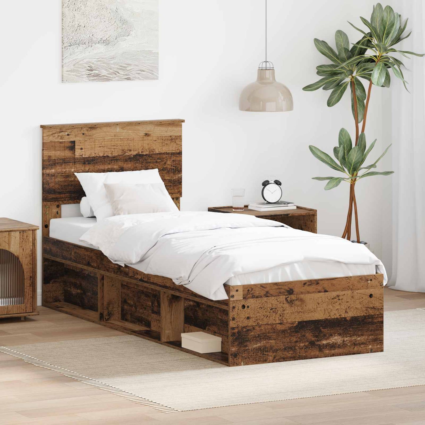 Sengestel Med Hovedgærde Massiv Fyrretræ