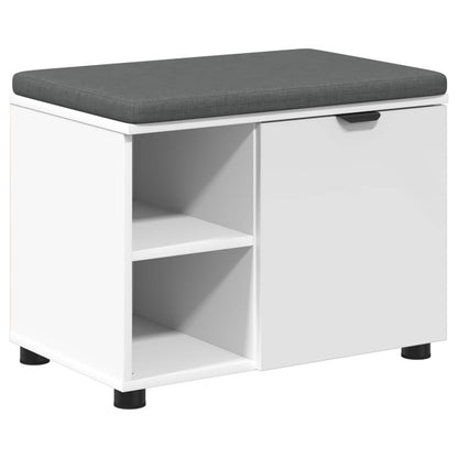 Hallbænk Med Pude 60 X 38 X 46 Cm Kunstigt Træ Og Stof - Billede 2