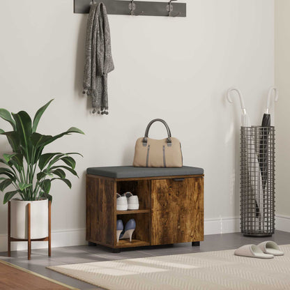 Hallbænk Med Pude 60 X 38 X 46 Cm Kunstigt Træ Og Stof - Variant 891500