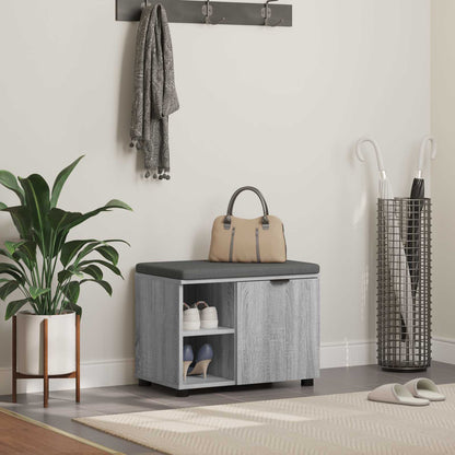 Hallbænk Med Pude 60 X 38 X 46 Cm Kunstigt Træ Og Stof - Variant 891501