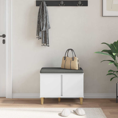 Hallbænk Med Pude 60 X 38 X 46 Cm Kunstigt Træ Og Stof - Billede 4