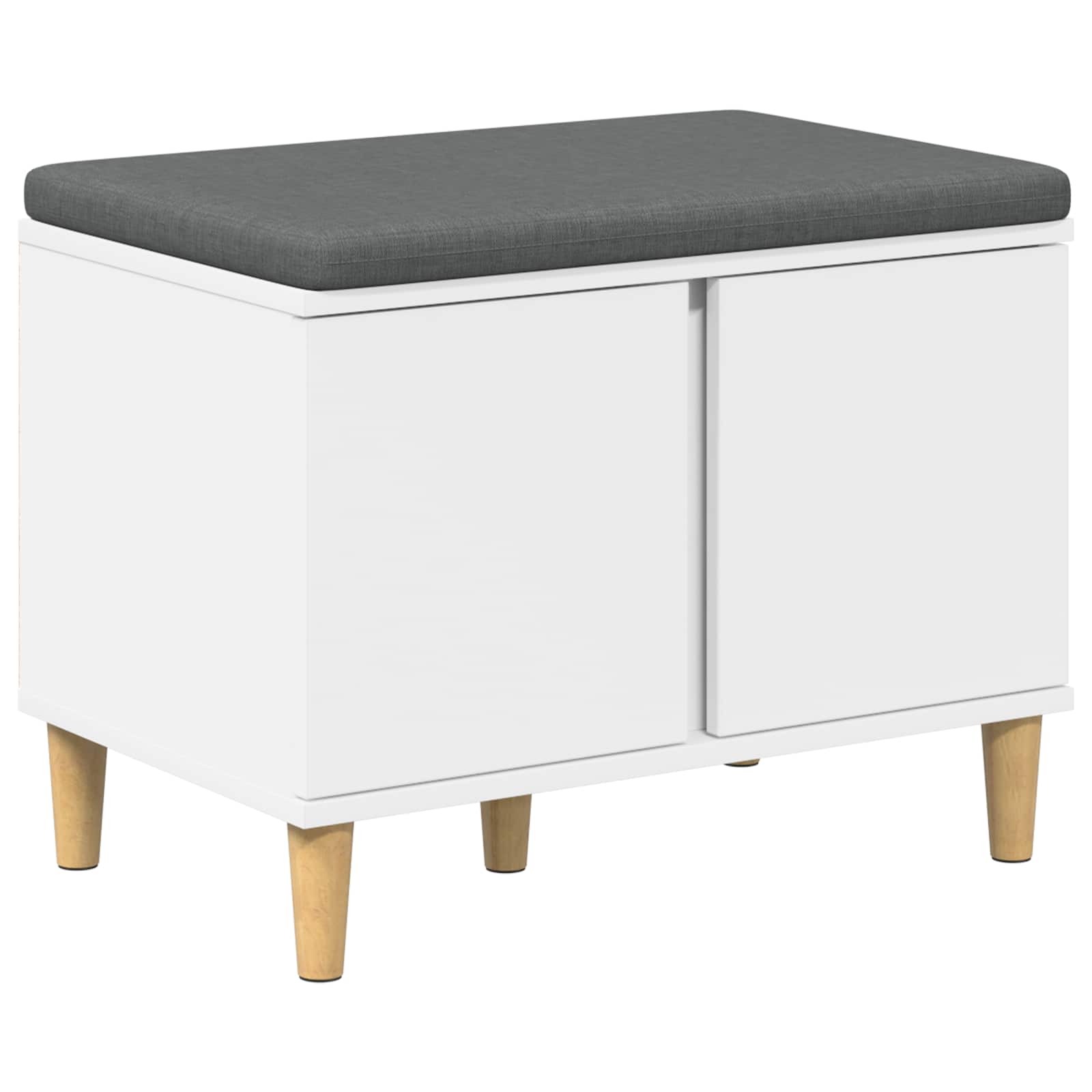 Hallbænk Med Pude 60 X 38 X 46 Cm Kunstigt Træ Og Stof - Billede 2