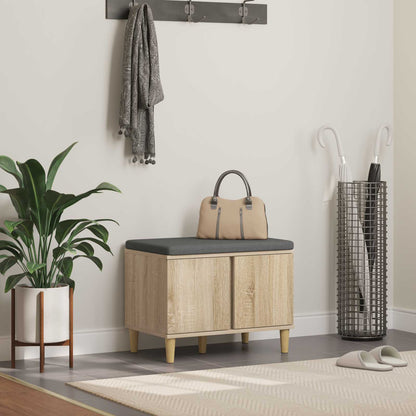 Hallbænk Med Pude 60 X 38 X 46 Cm Kunstigt Træ Og Stof - Variant 891522