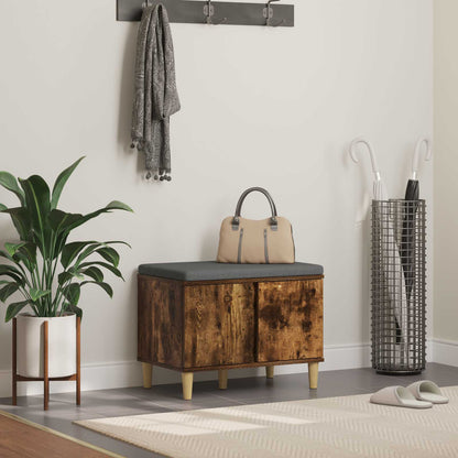 Hallbænk Med Pude 60 X 38 X 46 Cm Kunstigt Træ Og Stof - Variant 891524