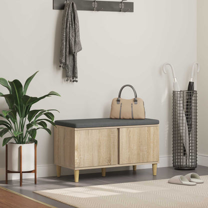 Hallbænk Med Pude 60 X 38 X 46 Cm Kunstigt Træ Og Stof - Variant 891530
