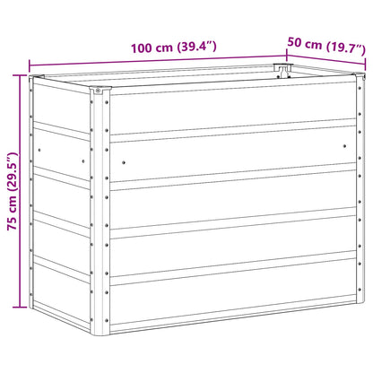 Plantekasse 100 X 50 X 75 Cm Galvaniseret Stål - Billede 7