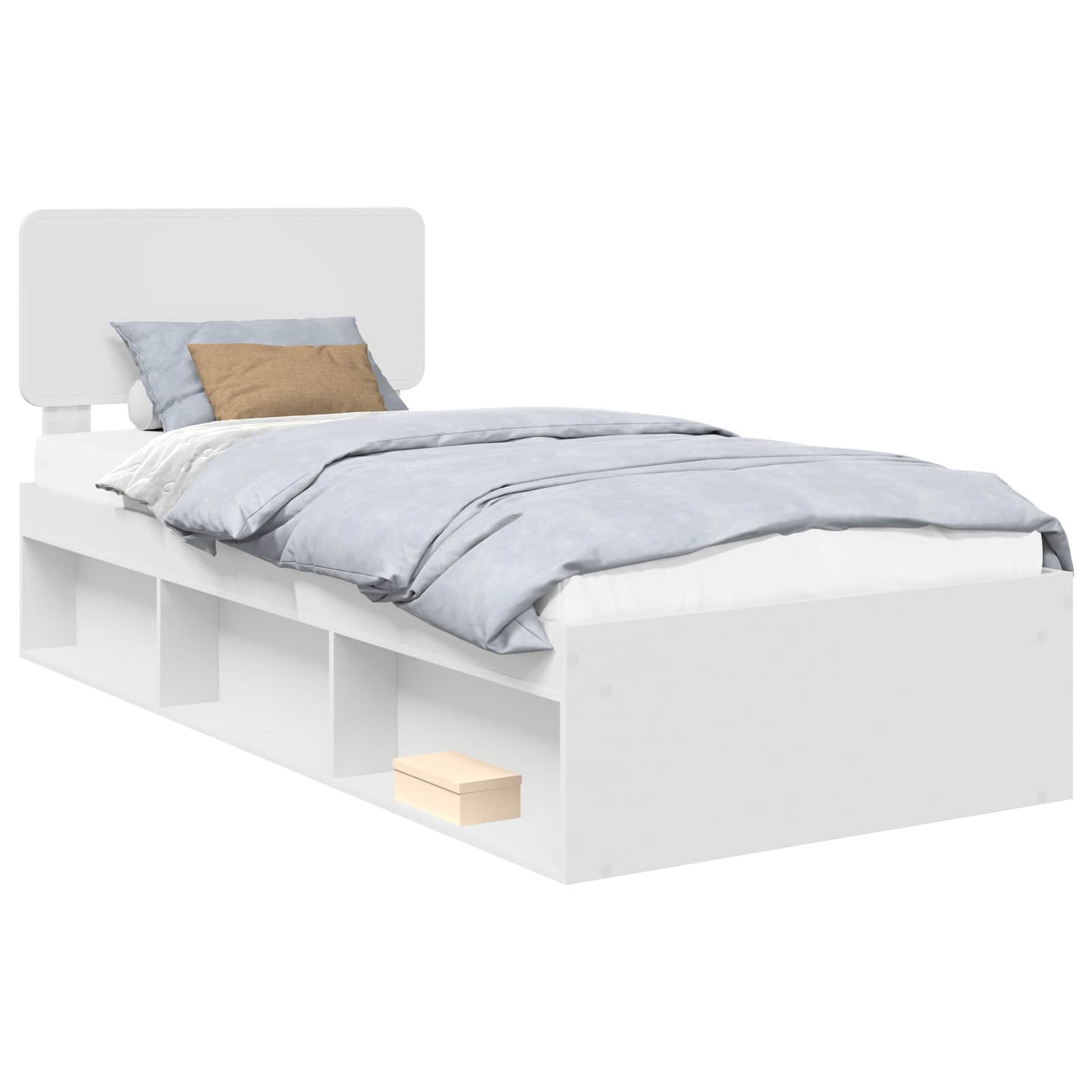 Sengestel Med Hovedgærde 90 X 200 Cm Massiv Fyrretræ - Billede 2
