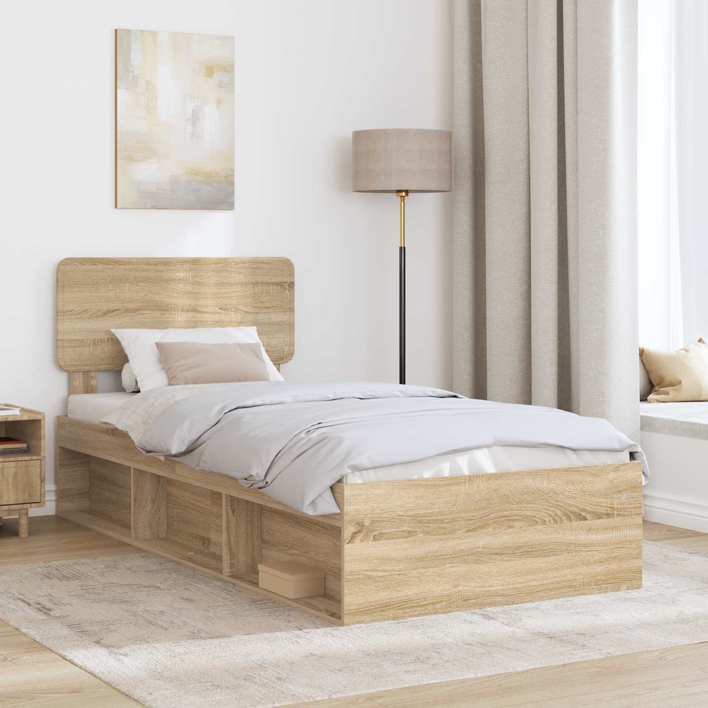Sengestel Med Hovedgærde Sonoma 90 X 190 Cm Massiv Fyrretræ - Billede 3