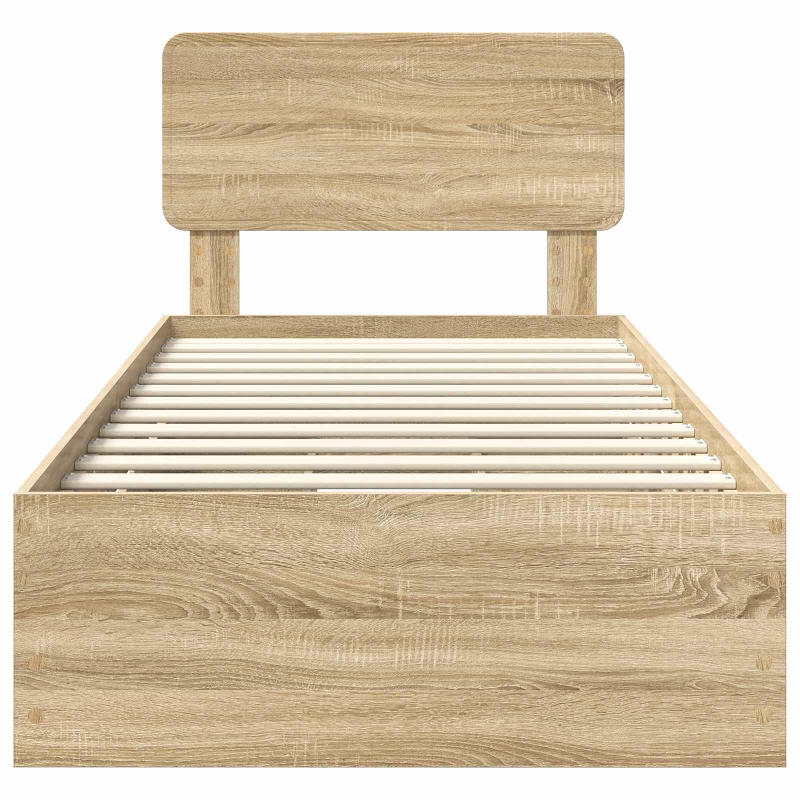 Sengestel Med Skuffe Sonoma Eg 75 X 190 Cm Konstrueret Træ - Billede 8
