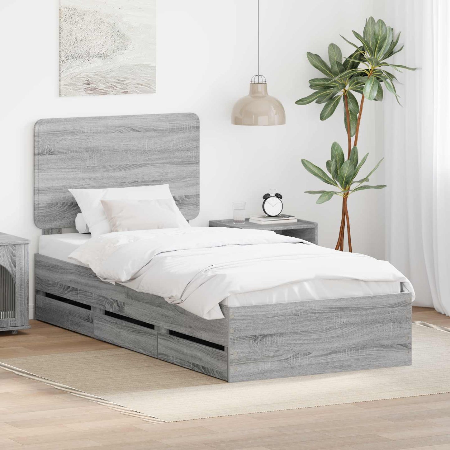 Sengestel Med Skuffe Ingeniørtræ