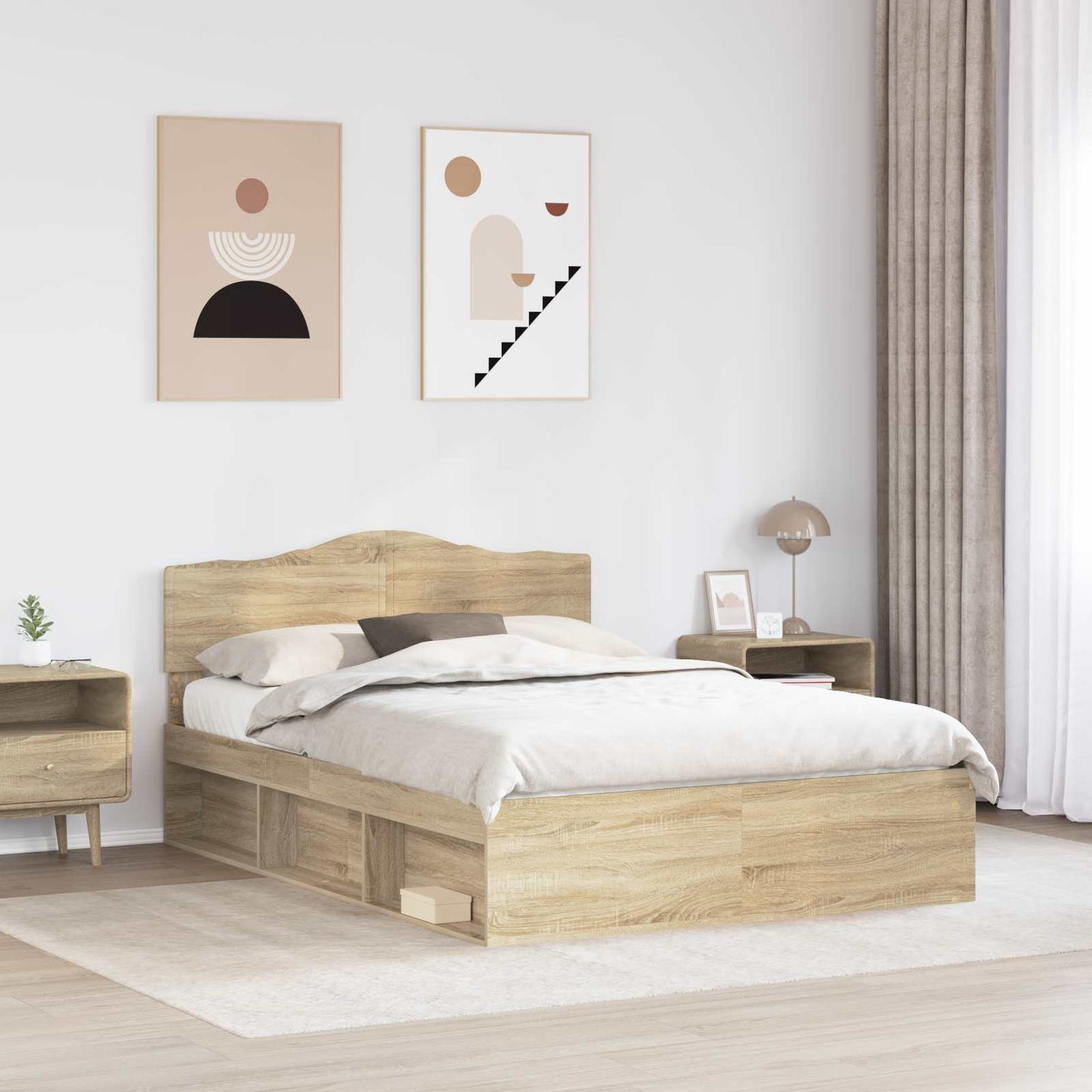 Sengestel Med Hovedgærde Sonoma 160 X 200 Cm Massiv Fyrretræ - Billede 3