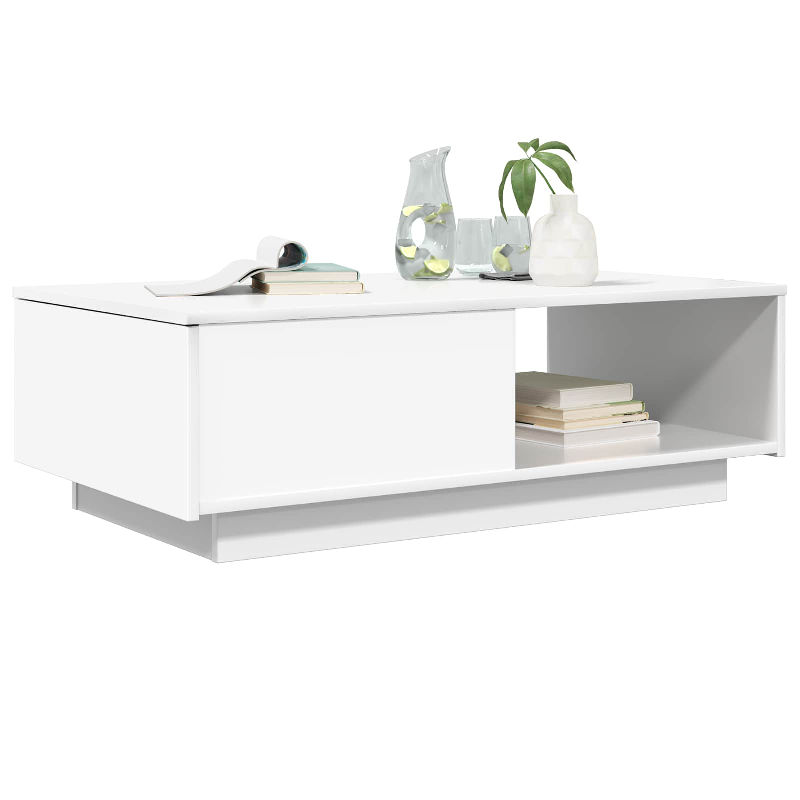 Sofabord Med Skuffe 95 X 55 X 31 Cm Konstrueret Træ - Billede 3