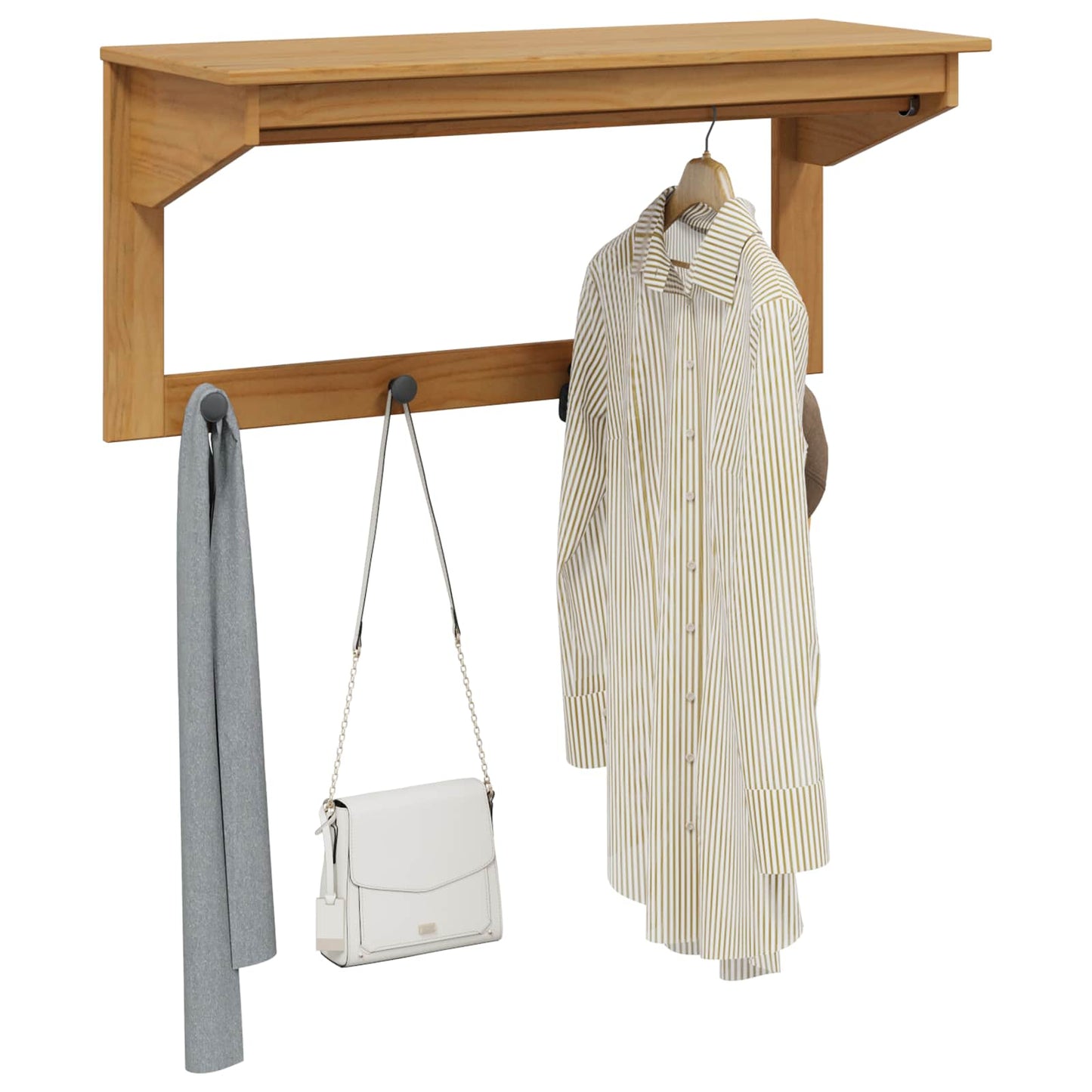 Jakkeholder Hill Honningbrun 90 X 35 X 41.5 Cm Massivt Fyrretræ - Billede 3