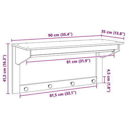 Jakkeholder Hill Honningbrun 90 X 35 X 41.5 Cm Massivt Fyrretræ - Billede 8