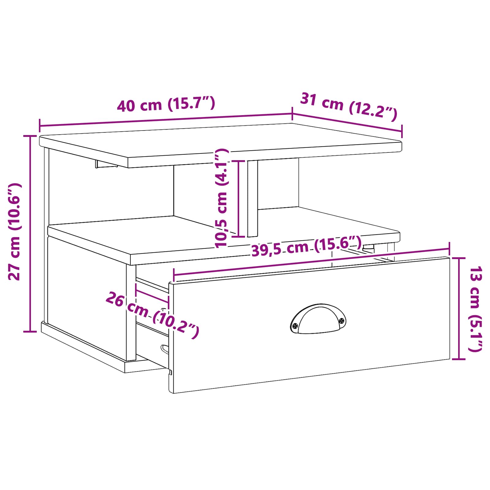 Natskab Hill Honningbrun 40 X 31 X 27 Cm Massivt Fyrretræ - Billede 9