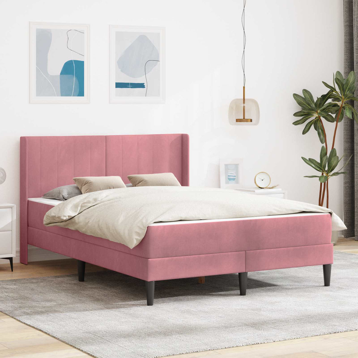 Sengeramme Med Madras Fløjl - Variant 3414858