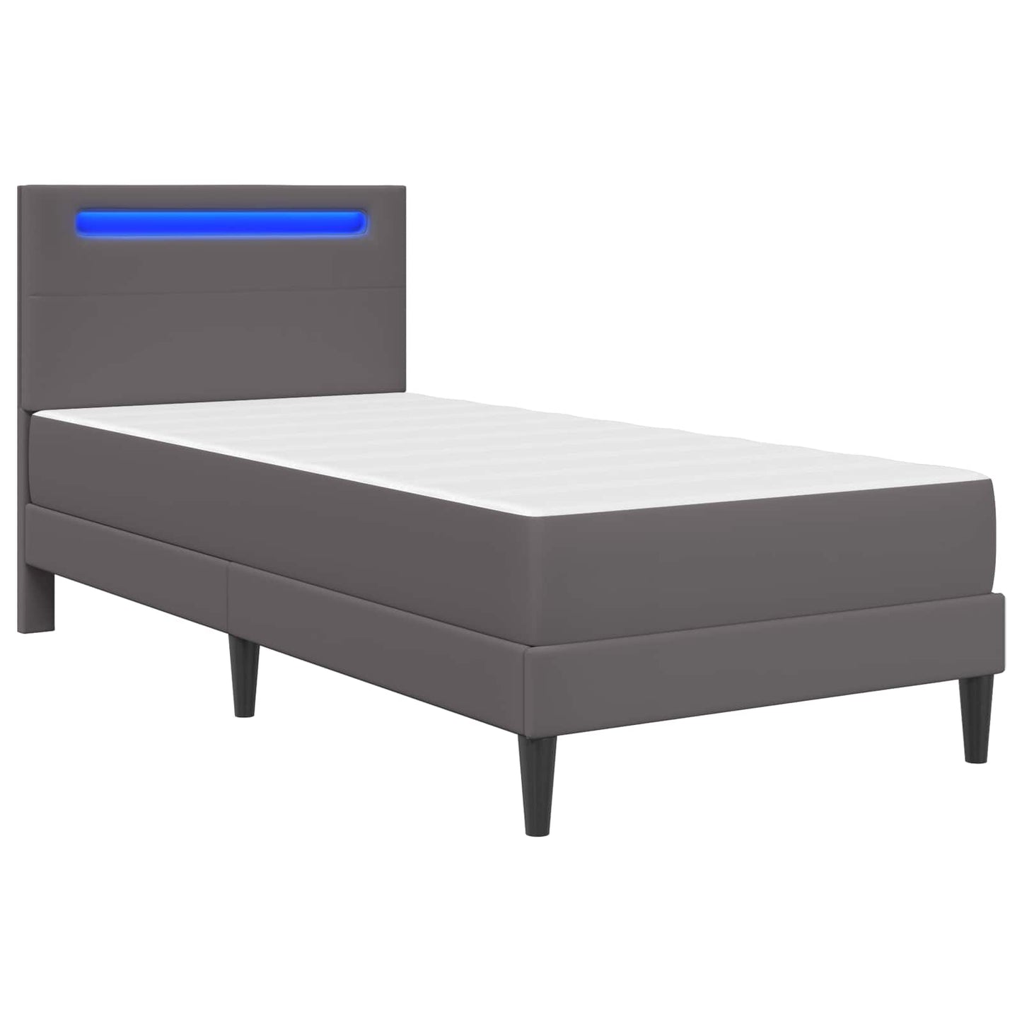Sengestel Med Led-lysstrimler Kunstlæder - Billede 5