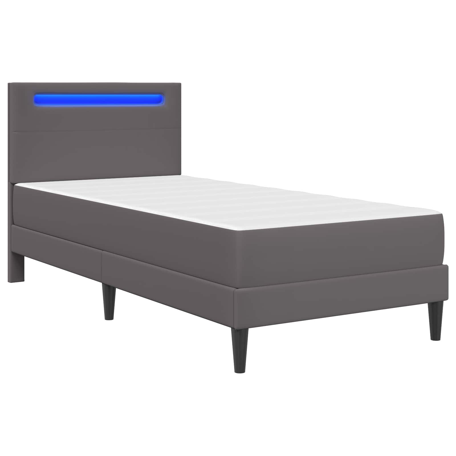 Sengestel Med Led-lysstrimler Kunstlæder - Billede 5