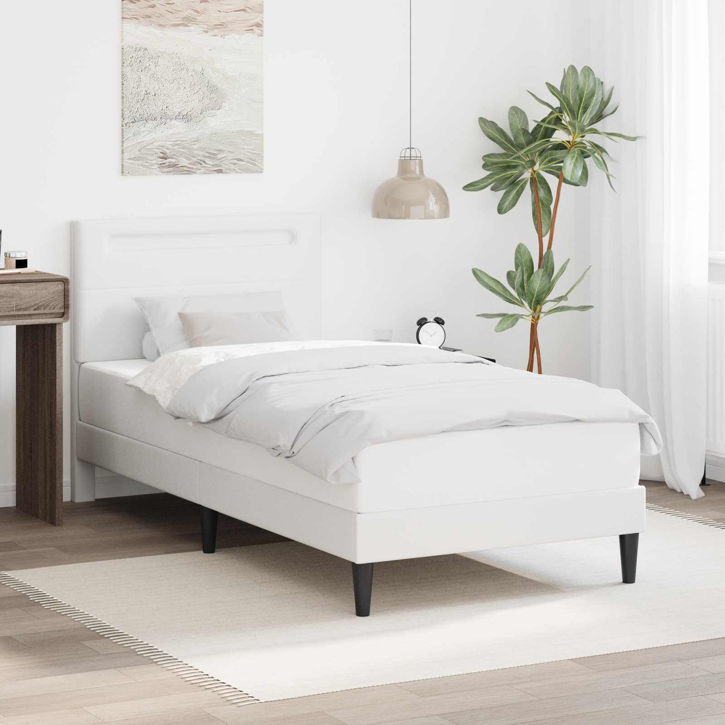 Sengestel Med Led-lysstrimler Kunstlæder - Variant 3414990
