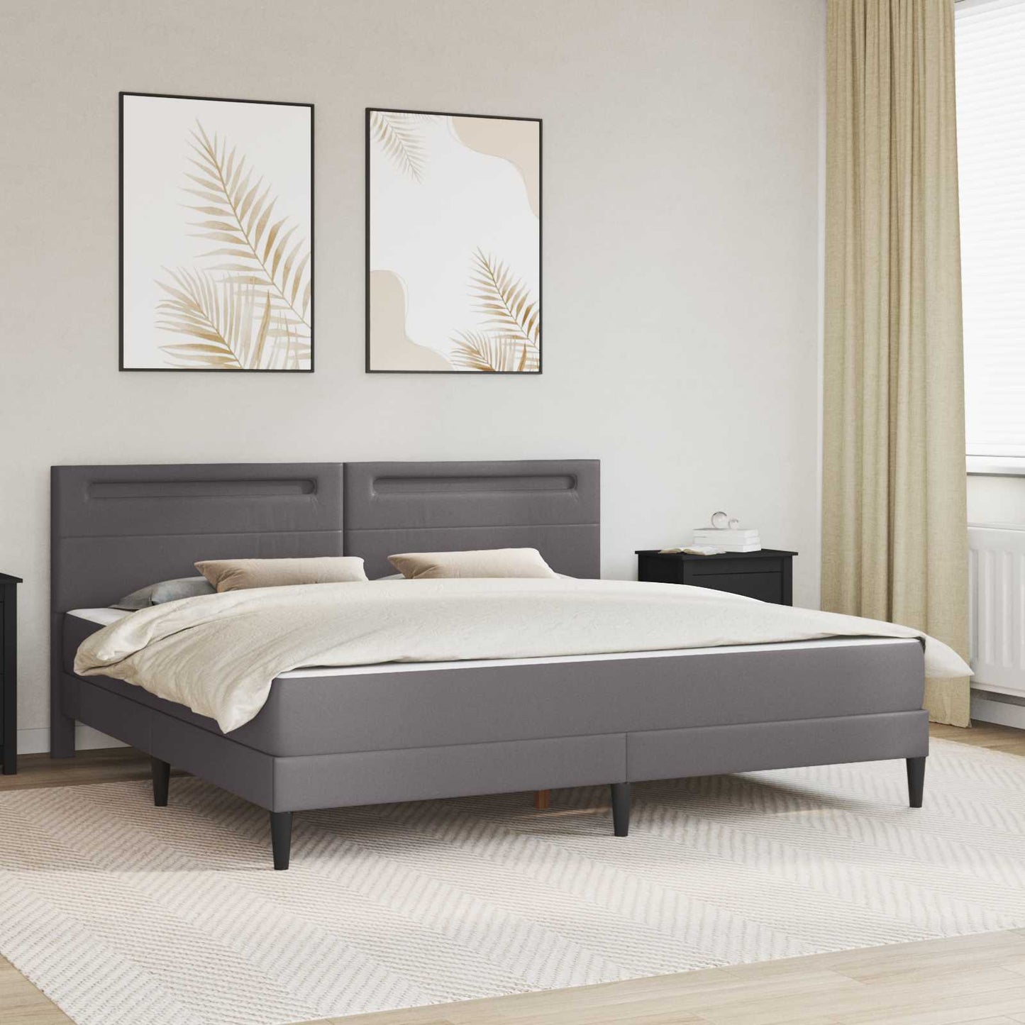 Sengestel Med Led-lysstrimler Kunstlæder - Variant 3415009